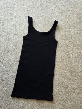Poof! Black Ribbed Tank Top Size S/M